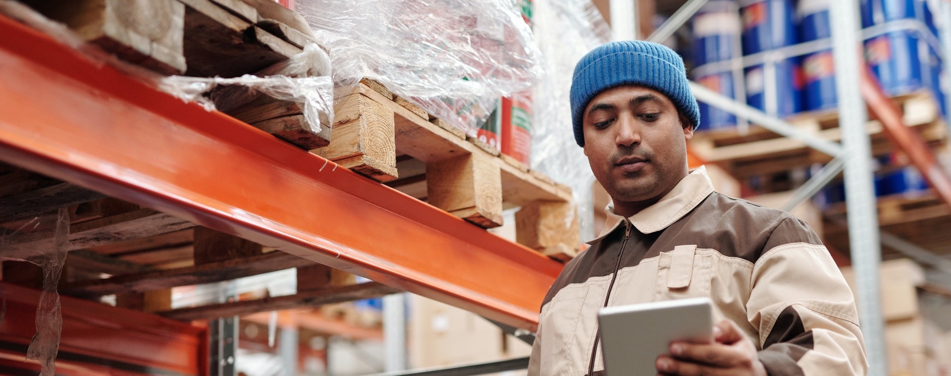 Man scanning inventory