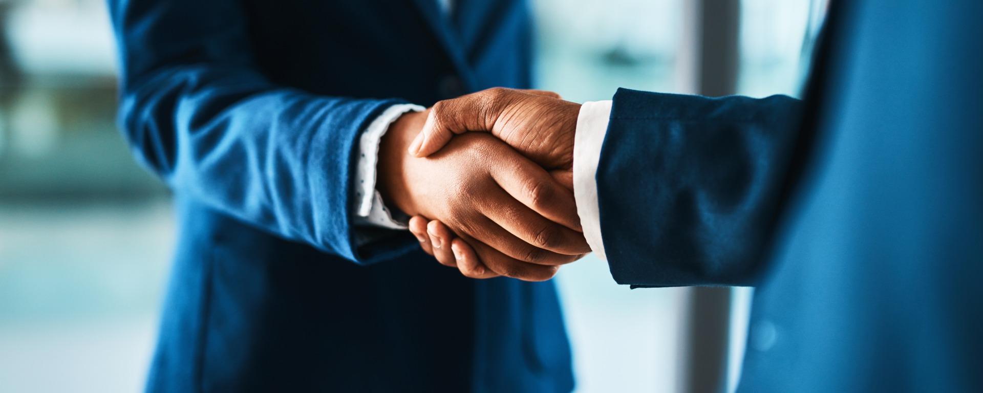 Two businesspeople shaking hands