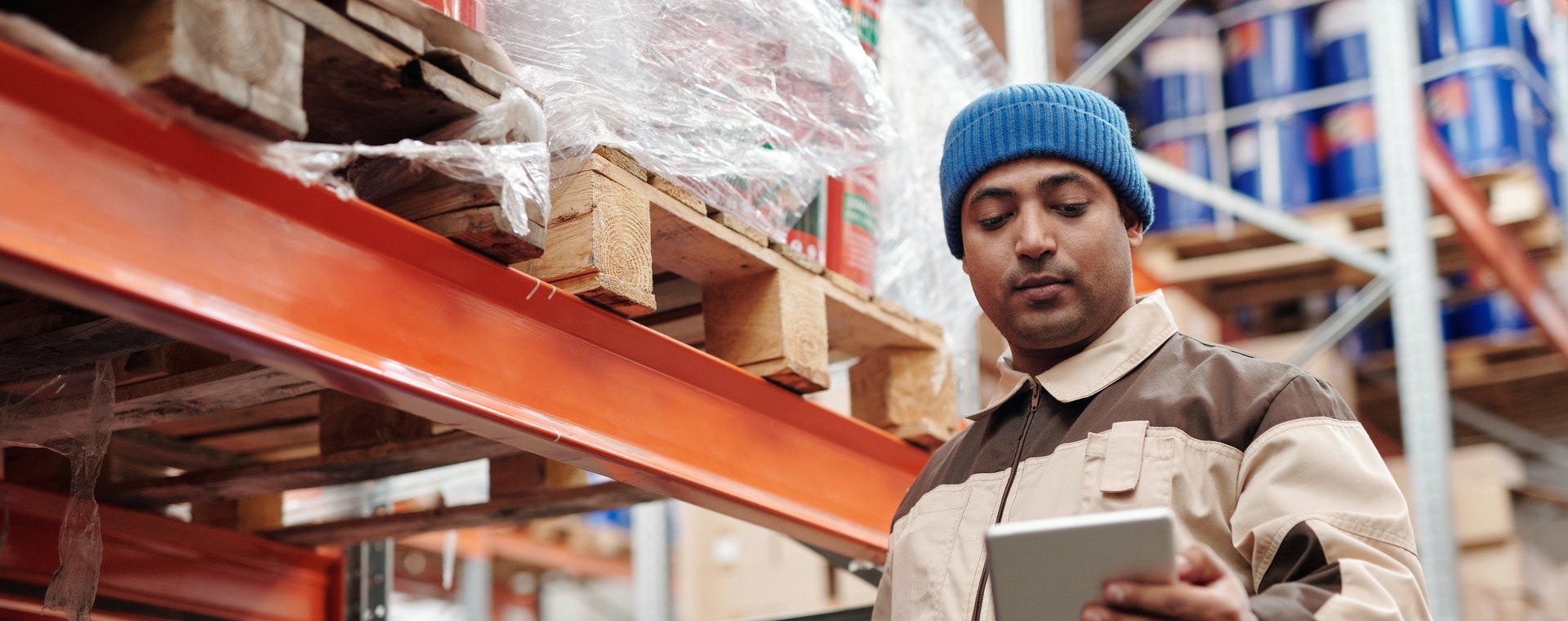 Man scanning inventory