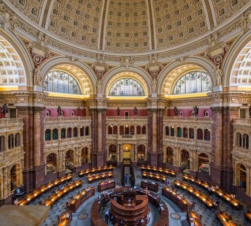 Inside the Library of Congress in Washington DC