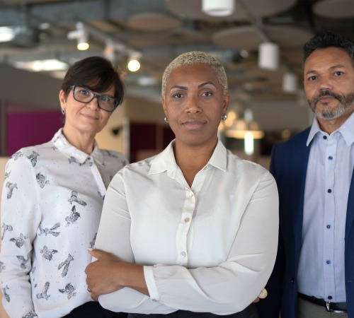 A diverse team at work