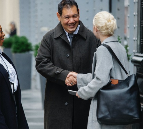 Business people shaking hands